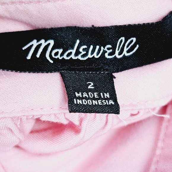 Madewell Pink Fleur Bow-Back Midi Apron Dress Sundress Button Hip Pockets, 2 - Picture 10 of 11